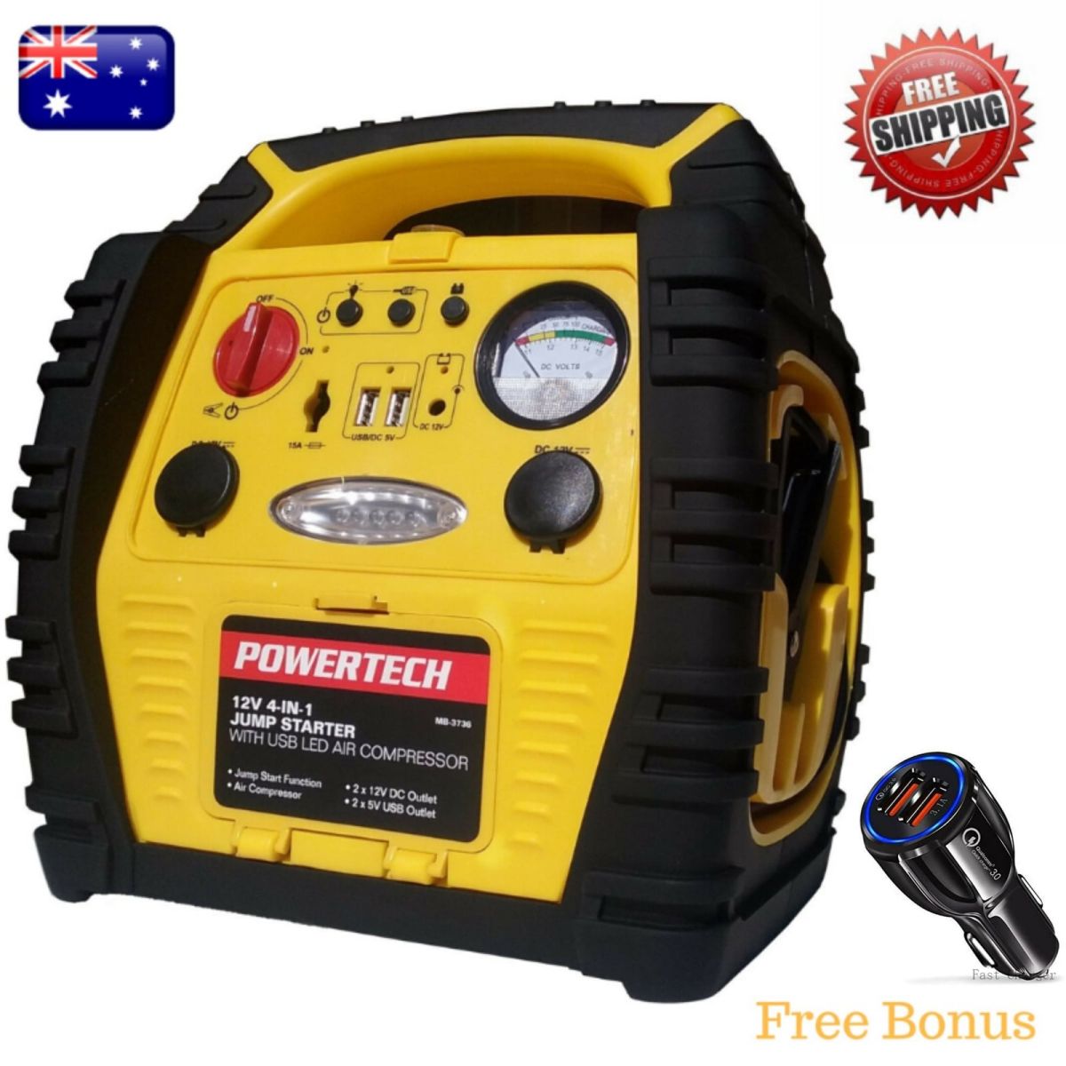 4 in 1 jump starter 12V 17Ah Portable Power Pack Car Battery Booster